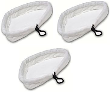 3 x Microfibre Steam Mop Pads Fits VAX S2 Montiss Bionaire Delta Efbe-Schott H20 X5 H2O (by Deals2u365(TM) - White) by EMA