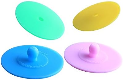 AMZUShome One-Piece Silicone Waterless Airlock Fermenting Lids Canning Kit For Wide Mouth Mason Jar Fermentation,Homemade Fermented Vegetables,Sauerkraut, Kimchi ,Pickles Kit.(4 Pack)