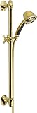 Delta Faucet 5-Spray Slide Bar Hand Held Shower with Hose, Polished Brass 51508-PB