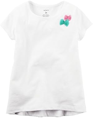 Carters Baby Girls Bow Embellished T-Shirt 12 Months White