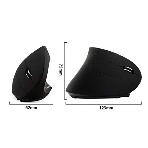 Wireless Mice, Putars 2.4G Wireless Vertical Ergonomic Optical Mouse, 1600DPI, USB Mice, 6 Buttons, Compact and Lightweight, Easy to Carry - Black - Thumbnail 6