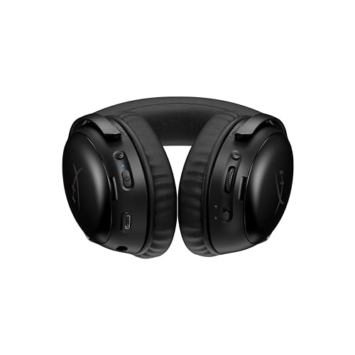 HyperX Cloud III S – Kabelloses Gaming-Headset, Multiplattform, 2,4 GHz, Bluetooth, Akkulaufzeit bis zu 120 Stunden, 2,4 GHz, 53-mm-Neigungstreiber, 10-mm-abnehmbares Mikrofon – Schwarz 4