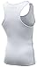Tesla TM-MUN04-WHT_Large Men's Sleeveless Muscle Tank Top Cool Dry Compression Baselayer MUN04