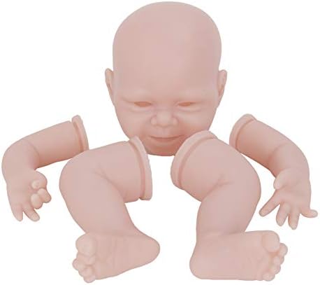 AxssjS Soft Silicone Unpainted Reborn Baby 22inch Doll Head Limbs Unpainted Mold Handmade DIY Kit