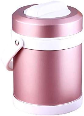 Insulated Food Container 304 Stainless Steel Lunch Box Stays Hot Around 3 Hours, 3 Compartments Large Size Insulation Food Jar Silver 2.2Liter