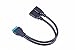 Nightwolf ® Black 16 Inch Single Port USB 3.1 Type C USB-C Female to USB 3.0 Motherboard 19pin Header Y Splitter Cable