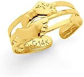 14k Bare Feet Toe Ring -