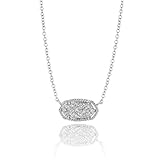 Kendra Scott Elisa Pendant - Platinum Drusy Silvertone