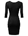 DRESSIS Womens V-Neck Shirring Side Wrap Bodycon Dress