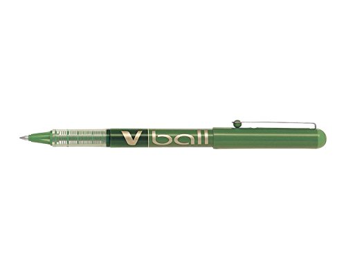 Pilot V-Ball 07 Green 0.7 mm Metal Tip Liquid Ink Rollerball Pens Pack of 6