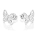 925 Sterling Silver Little Butterfly 11 mm Post Stud Earrings
