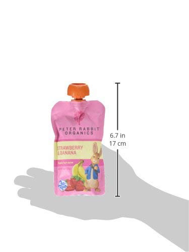 PETER RABBIT ORGANICS ORGANIC FRUIT SNACKS 100% PURE STRAWBERRY AND BANANA, 4-OUNCE (PACK OF 10)