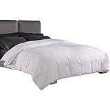 Dreamhood All Season White Down Comforter, 100% Cotton 600 Fill Power, White, Full/Queen Size