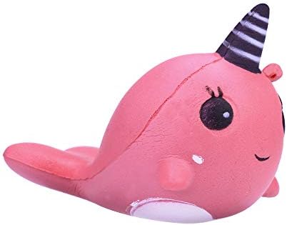 Zekpro Slow Rising Squishy 9CM Soft Whale Cartoon Squishy Slow Rising Squeeze Toy Phone Straps Ballchains (Pink)