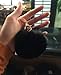 Miraclekoo Cute Rabbit Fur Ball Key Chain Black Pom Pom KeyChain Fluffy Keychain with Plush for Car Keys,Purse,Handbag Bag Decoration