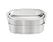 +Steel Double Lunch Box 32oz, 18/8 Stainless Steel Kids Lunch Box & Bento Food Container