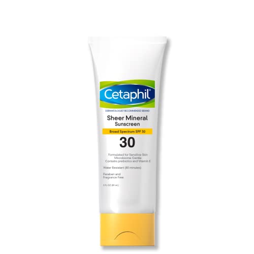 CETAPHIL Sheer Mineral Sunscreen Lotion for Face & Body, 3 fl oz, 100