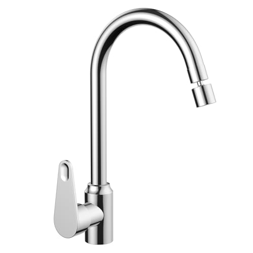FALSKT Kitchen Tap 360° Swivel 2 Water Flow Modes Kitchen Tap Cold and Hot Water Mixer Tap Kitchen Sink with Swivel for Kitchen