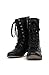 Breckelle Georgia Vegan Leather Lace Up Round Toe Womens Motorcycle Boots