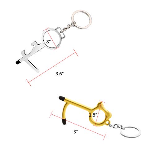 No Touch Door Opener Tool with Stylus Tips EDC Touchless Keychain