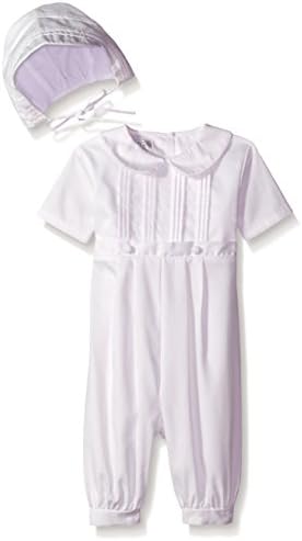 White Cotton Blend Pique Christening Baptism Knicker and Hat