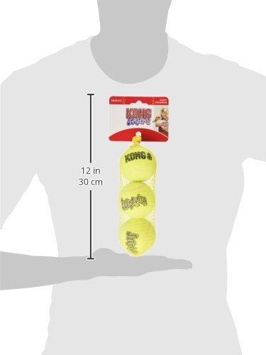 KONG Air Dog Squeakair Dog Toy Tennis Balls, Medium, 3-Pack