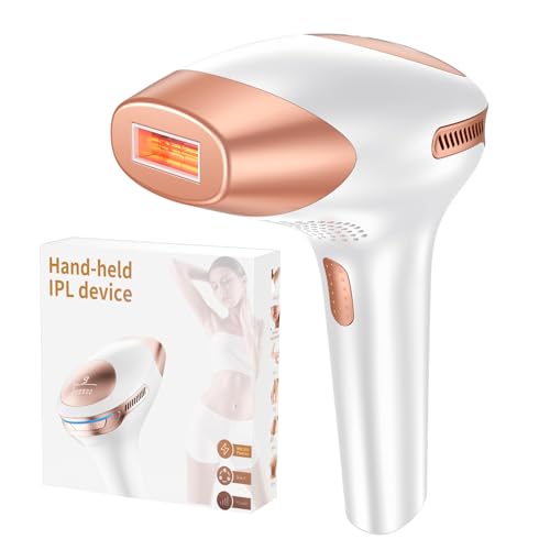 IPL Laser Hair Removal Device for Women and Men, Lazer Hair Remover for Painless Hair Removal, 9 Level, 999,900 Flash Light, At-Home Salon & Long Lasting Results for Face Bikini Line Armpits Body