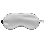 ASUTRA Weighted Silk Eye Pillow Sleep Mask, Silver | Filled w/Lavender & Flax Seeds | 100% Hypoallergenic | Headache, Puffy Eyes, Migraine Relief | Meditation & Light Blocking