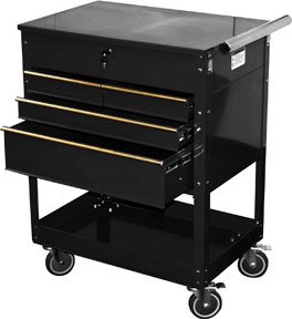 Atd 7046 black 4 drawer service cart
