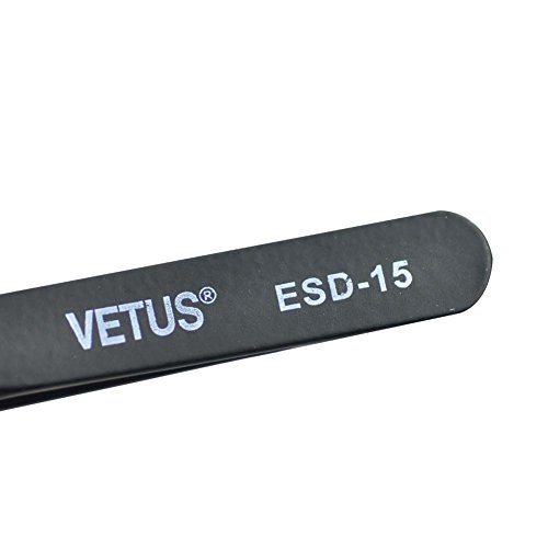 LASHVIEW Vetus Anti-static ESD Curved Pointed Perfect Craft Fine Angled Removal Stainless Steel Tip Curved Tweezers For Profissional Grafting False Eyelash Extension Nail Art Electionics Medical - Thumbnail 3