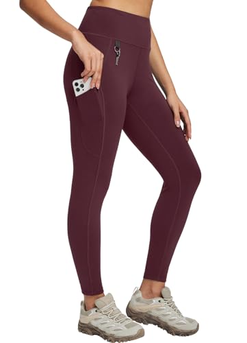 baleaf Women's Hiking Leggings with 3 Pockets Outdoor Gym Pants High Waist Quick Dry