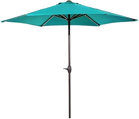 Amazon Com Abba Patio 9ft Patio Umbrella Outdoor Umbrella Patio Market Table Umbrella With Push Button Tilt And Crank For Garden Lawn Deck Backyard Pool Turquoise Garden Outdoor