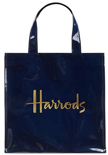 Harrods Knightsbridge London - Small Signature Shopping Bag (Blue) - USA Stock