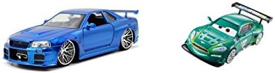 Jada Nissan GT R R34 Fast &amp; Furious 1:24 Diecast Free Pixar Cars Nigel Gearsly 1:55 Diecast Vehicle Car Toys