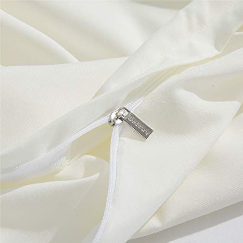 BEDSURE Ivory Duvet Covers Queen Size Washed Duvet Cover, Soft Queen