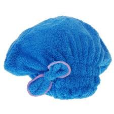 ConnectwideMicrofiber Hair Towel Hair Drying Towel - Home Textile Microfiber Solid Hair Turban Quickly Dry Hair Hat Wrapped Towel Bath Superfine fiber fabrics - Head Towel Wrap (Blue)