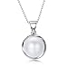 DIAMOVI Stunning Flawless Pearl Stud Earrings & Silver Chain Pendant Set| Natural, Flawless Freshwater Pearl & 925 Sterling Silver| The Most Unique Fashion Jewelry Set (1 | White Pearls)