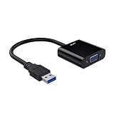Superior 3.0 USB to VGA Adapter, External Video Card Multi Screen Display Adapter Converter Supports Max Resolution 1080p for Windows 7, 8, 8.1, 10 (Black)