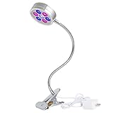 Plnat Led Grow Light, Ppunson 7W Grow Lamp for Indoor Plants Growth and Flowering with Flexible 360 Degree Rotation Gooseneck, Irony Clip and On/Off Switch (7w)