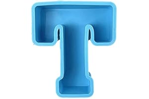 NMVED Large Size 3D Alphabet Epoxy Resin Silicone Mold, Capital Letter Symbol Mold, DIY Crystal Word Sign Epoxy Casting Molds for Art DIY Craft, Home Decoration, Jewelry Making Tool,Party Decoration Mold（T)