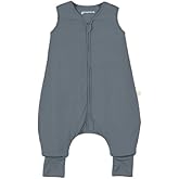 GUNAMUNA Baby Footie Sleep Bag, Walkable Wearable Blanket with Easy Diaper Zipper, Convertible Foot Cuffs, Anti-Slip Grips