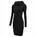 TOPUNDER Pullover Pocket Knee Length Slim Hoodie Dresses Casual Sweatshirt Dress Women