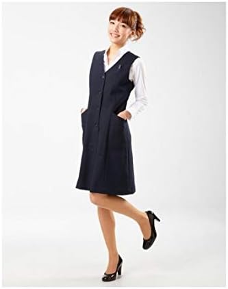 Amazon Nissen ニッセン レディーススーツ 事務服 ベストスーツ 洗える防汚加工ワンピース 丈90cm B 紺 7 事務服 オフィス制服 通販