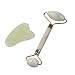 Jade Facial Roller for Face Massager – w/Gua Sha Tool - 100% Real Jade Anti Aging Eye Roller - Lymphatic Drainage Facial Massager