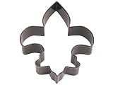 R&M Fleur De Lis 4.5" Cookie Cutter Brown With Colored, Durable, Baked-on Polyresin Finish