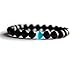 Cat Eye Jewels Natural Black Matte Agate Onyx Stones Bead Bracelet with Blue Semi-Precious Water Drop Stones Stretch Bracelet (H61)
