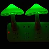 2 Pieces LED Mushroom Night Lamp Plug in Lamp