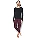 Under Armour Women's Athlete Recovery Henley Sleepwear, Black/Carbon Heather, Medium