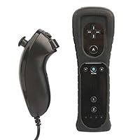 Oguine Wii rRemote Controller,Remote Wiimote Nunchuck Controller Set Combo for Nintendo Wii Game,Mini Wii with Silicon Case,Birthday (Black)