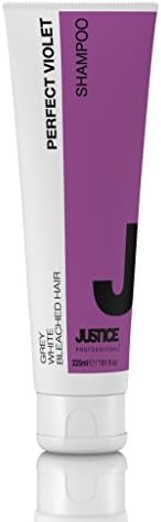Perfect Violet Shampoo | Unisex High Gloss Treatment for Brilliant Gray Bleached Blonde Silver Hair | Adds Shine, Brightens and Protects Against Damage and Split Ends /JUSTICE Professional 225ml 7.6oz